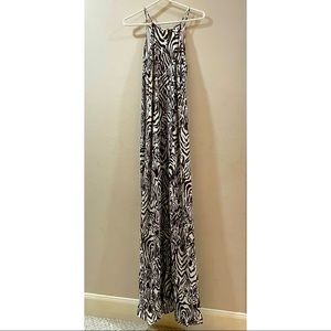 Lilly Pulitzer Long Maxi Dress Brown Zebra Print